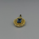Vintage 9k Gouden Hanger met Blauwe Topaas, Zonnemotief (4,4 gram)