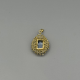 Vintage 9k Gouden Hanger met Blauwe Topaas, Zonnemotief (4,4 gram)