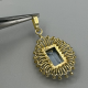 Vintage 9k Gouden Hanger met Blauwe Topaas, Zonnemotief (4,4 gram)