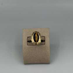 Prachtige 14k Gouden Vintage Ring met Ovaal Tijgeroog
