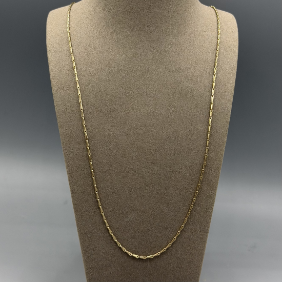 Elegante 9k Gouden Lange Gerstenkorrel Collier