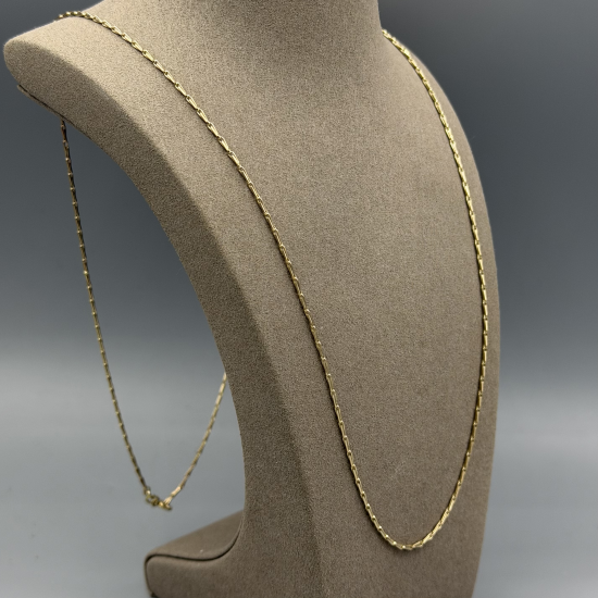 Elegante 9k Gouden Lange Gerstenkorrel Collier