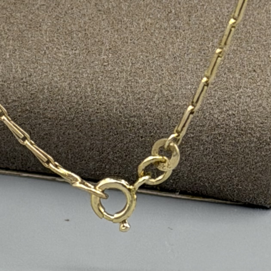 Elegante 9k Gouden Lange Gerstenkorrel Collier