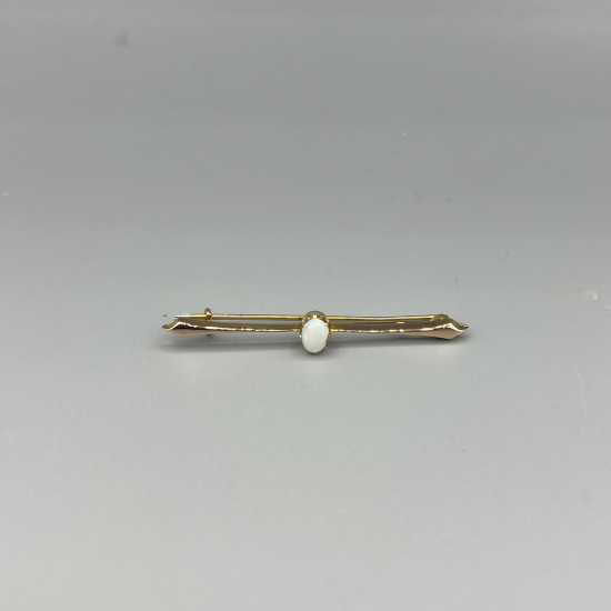 Verfijnde Antieke 14k Gouden Broche met Opaal
