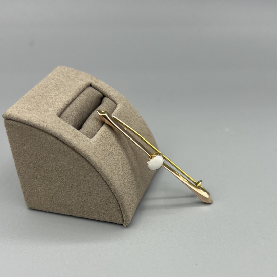 Verfijnde Antieke 14k Gouden Broche met Opaal