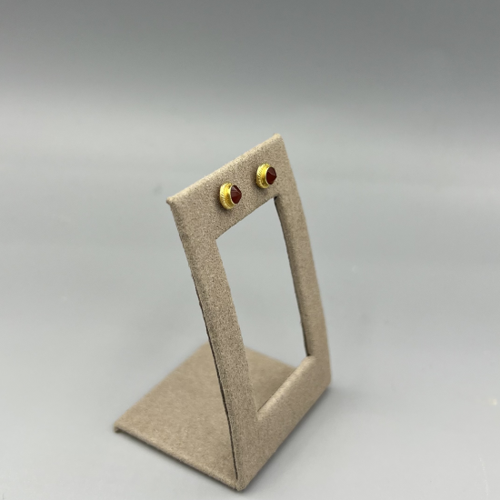 Elegante 14k Gouden Oorknopjes met carneool