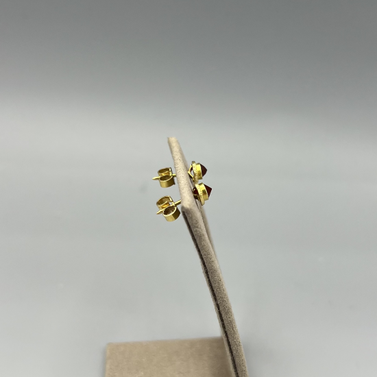 Elegante 14k Gouden Oorknopjes met carneool