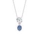 RABINOVICH 83902004 ZILVEREN COLLIER MET HANGER MET KYANIET, TOPAAS EN ZIRKONIA FROSTY BLUE
