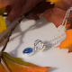 RABINOVICH 83902004 ZILVEREN COLLIER MET HANGER MET KYANIET, TOPAAS EN ZIRKONIA FROSTY BLUE