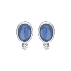 RABINOVICH 83905004 ZILVEREN OORKNOPPEN MET KYANIET, TOPAAS EN ZIRKONIA FROSTY BLUE