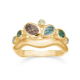 RABINOVICH 83703322 VERGULD ZILVEREN RING MET ROOKKWARTS, KWARTS,  PERIDOOT EN TOPAAS MISTY GARDEN