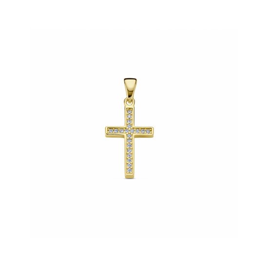 HUISCOLLECTIE 4029016 GOUDEN HANGER KRUISJE ZIRKONIA