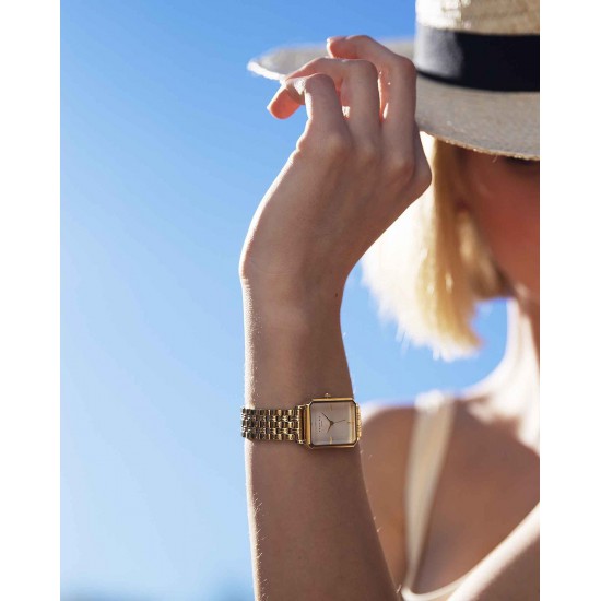 HORLOGES - De Rosefield Octagon combineert een moderne achthoekige vorm en  gepolijste 5-schakelarmband voor een subtiele look en maakt daarmee het  horloge tot een modeaccessoire. De platte 24 mm horlogekast en de