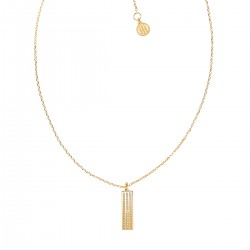 TOMMY HILFIGER JEWELS STAAL VERGULD COLLIER LOGO